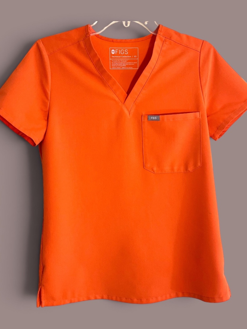 Figs Sunset Orange (#2525) Catarina Scrub Top Size XS